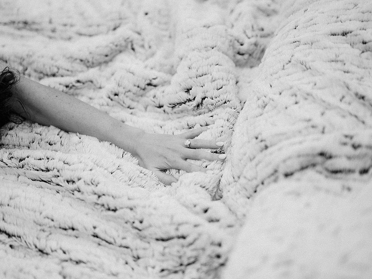 Shy brunette boudoir image 26