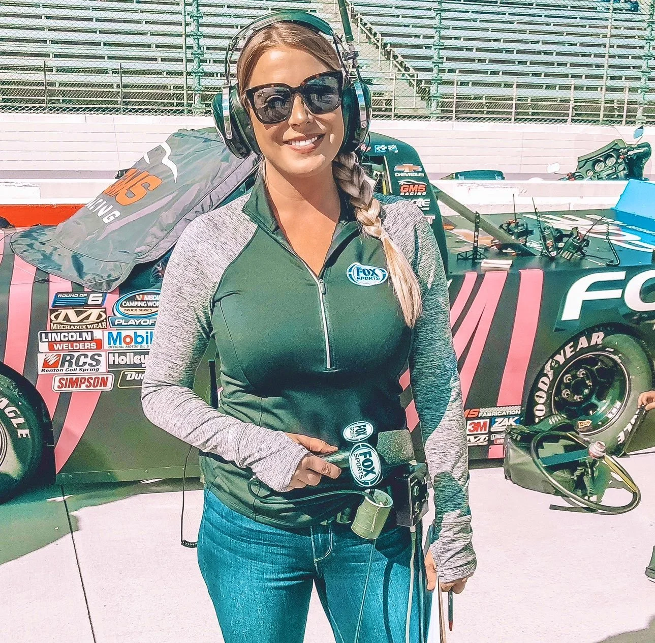 NASCAR reporter with huge fucking knockers. What a rack on that milf image 2
