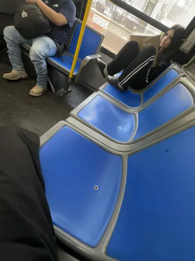whitegirl with some dirty ass socks on the bus cover image