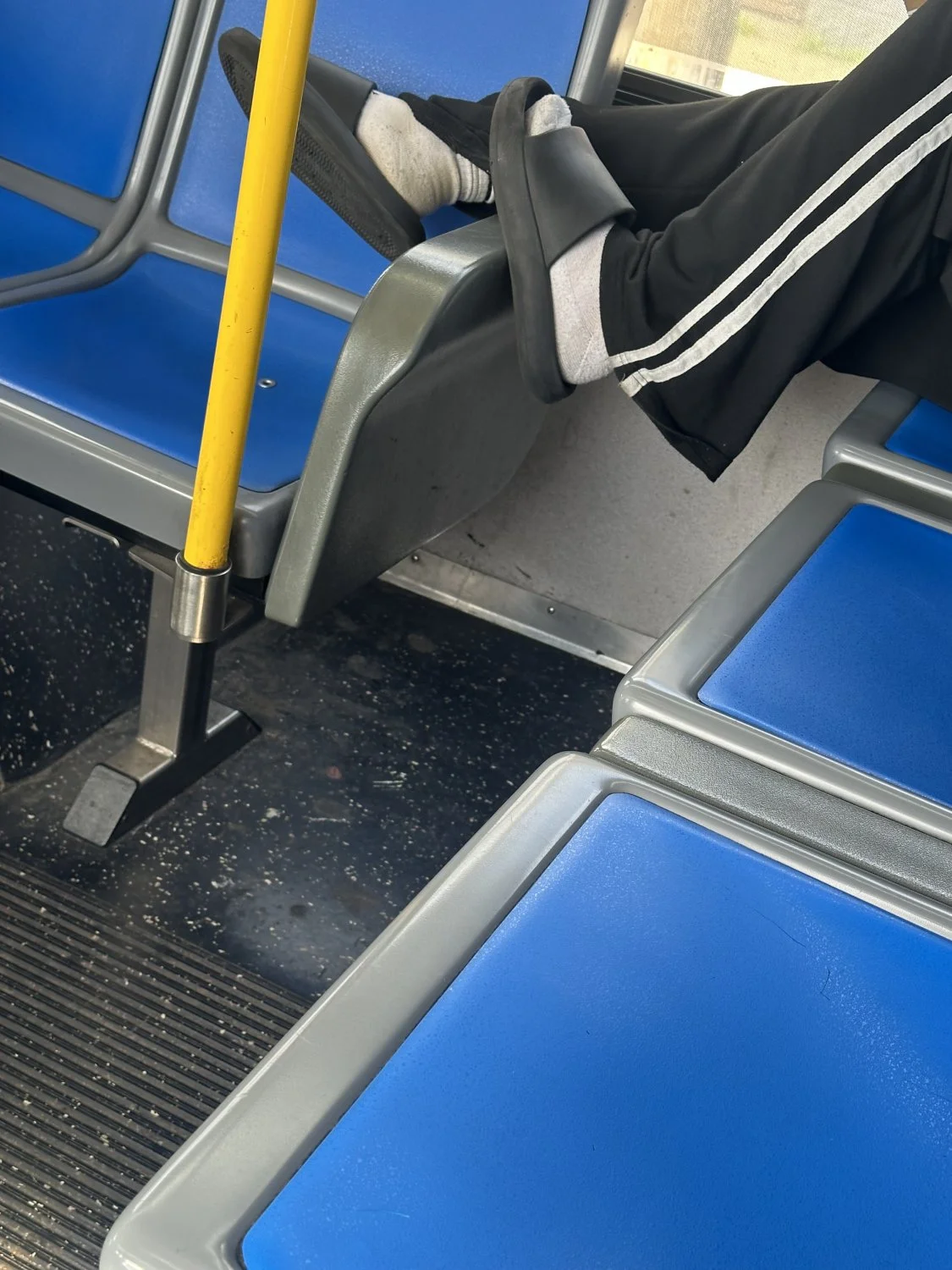 whitegirl with some dirty ass socks on the bus image 10