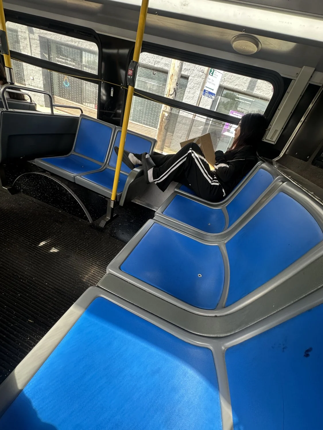 whitegirl with some dirty ass socks on the bus image 15