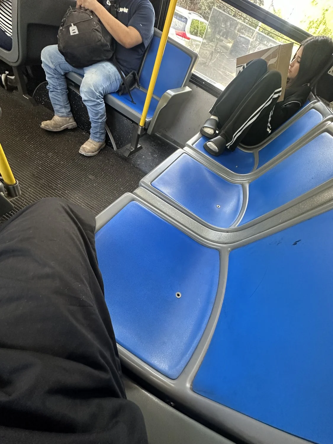 whitegirl with some dirty ass socks on the bus image 7