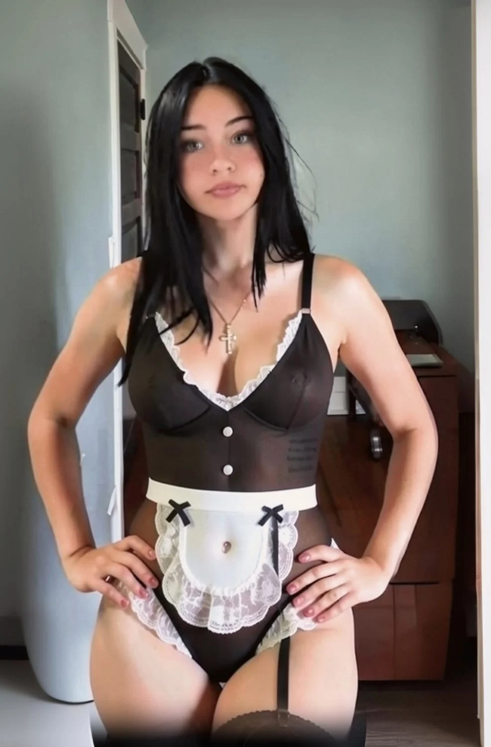Irl Joana(flamingoeater917) dressed up with AI(dm sluts and what yo dress them up as) main image