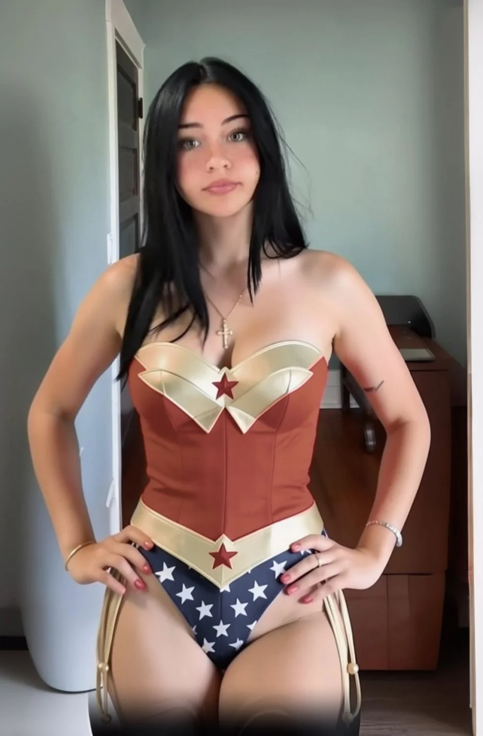 Irl Joana(flamingoeater917) dressed up with AI(dm sluts and what yo dress them up as) image 27
