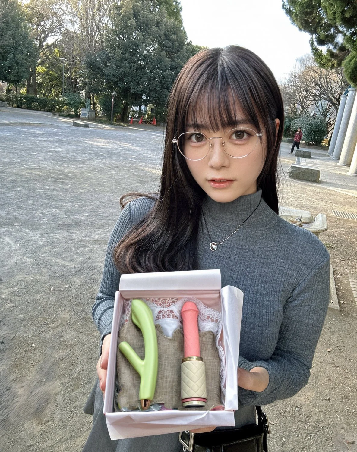 Busty Asian glasses girl Umi ready to porn image 2