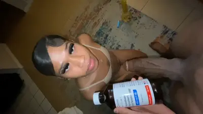 Caught !i!sis bsf red handed tonight.Came home early, found her on knees at my hidden stash, Wock bottle open & half empty. 'TF you doing with my Wock, nigga' She crawls & drains my cock for cover image