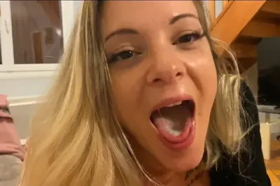 Blonde babe swallows the nut with grace💦 cover image
