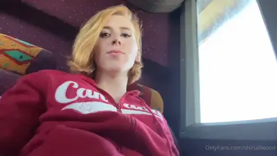 Blonde slut gooning on bus cover image