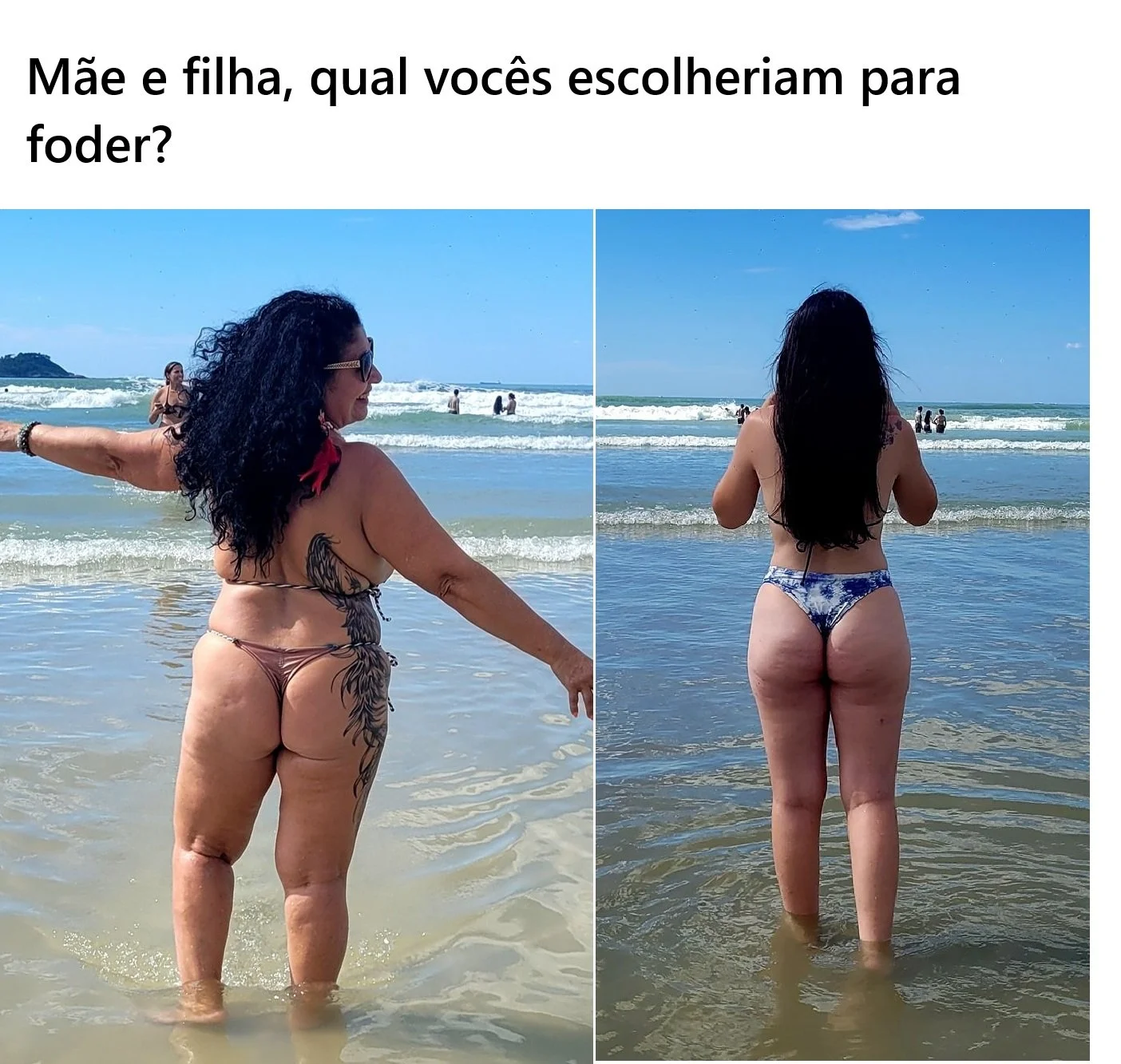 Coroa mãe de familia e suas filhas de bikini. image 21
