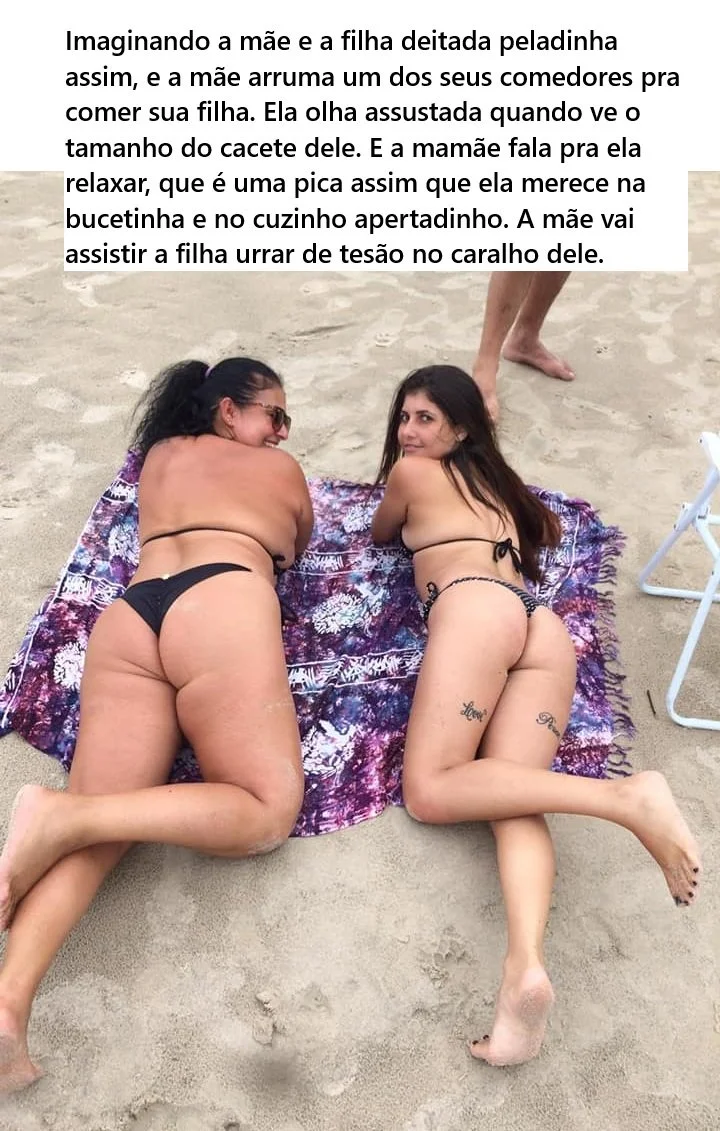 Coroa mãe de familia e suas filhas de bikini. image 3
