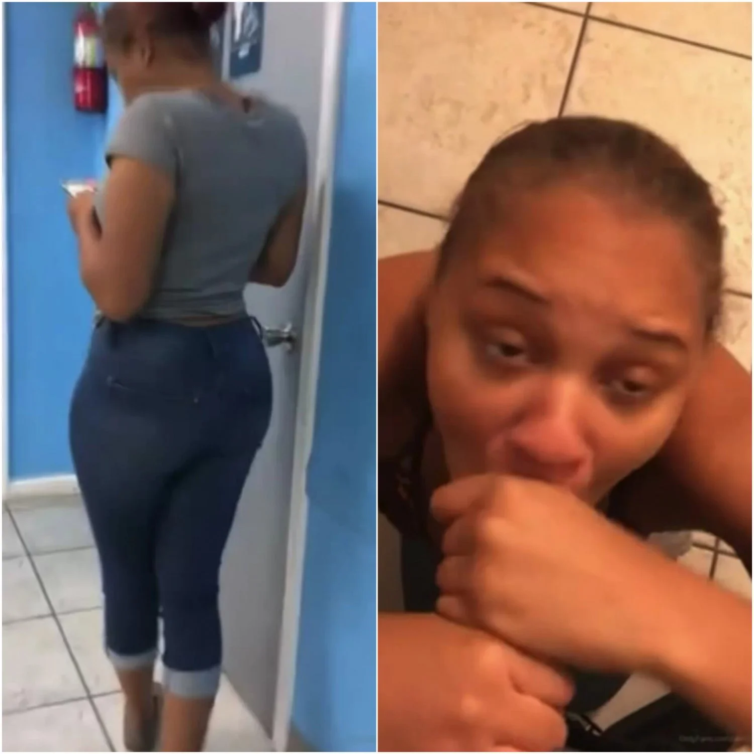 A thick lightskin girl kept staring at me, so I made her swallow my cum in the bathroom . image 1