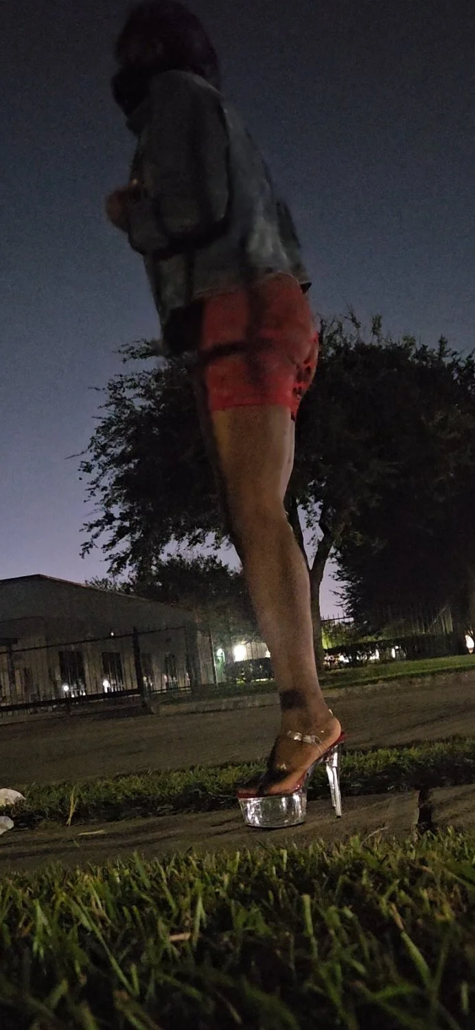 Thick sissy slut throwing yams in public image 1