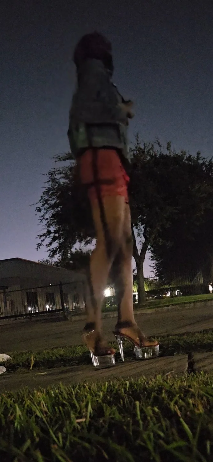 Thick sissy slut throwing yams in public image 3