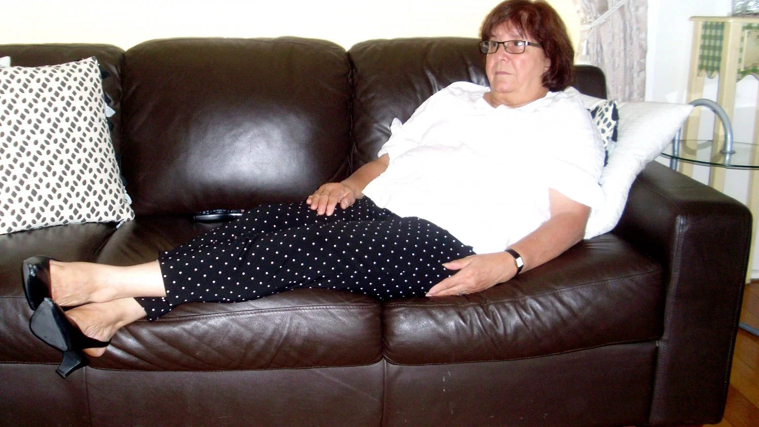 CLOTHED SLUT WIFE RELAXING AT HOME image 13