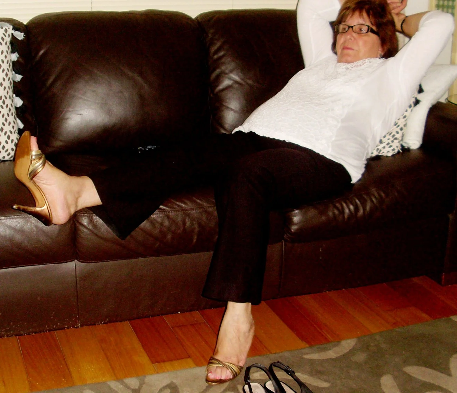 CLOTHED SLUT WIFE RELAXING AT HOME image 15