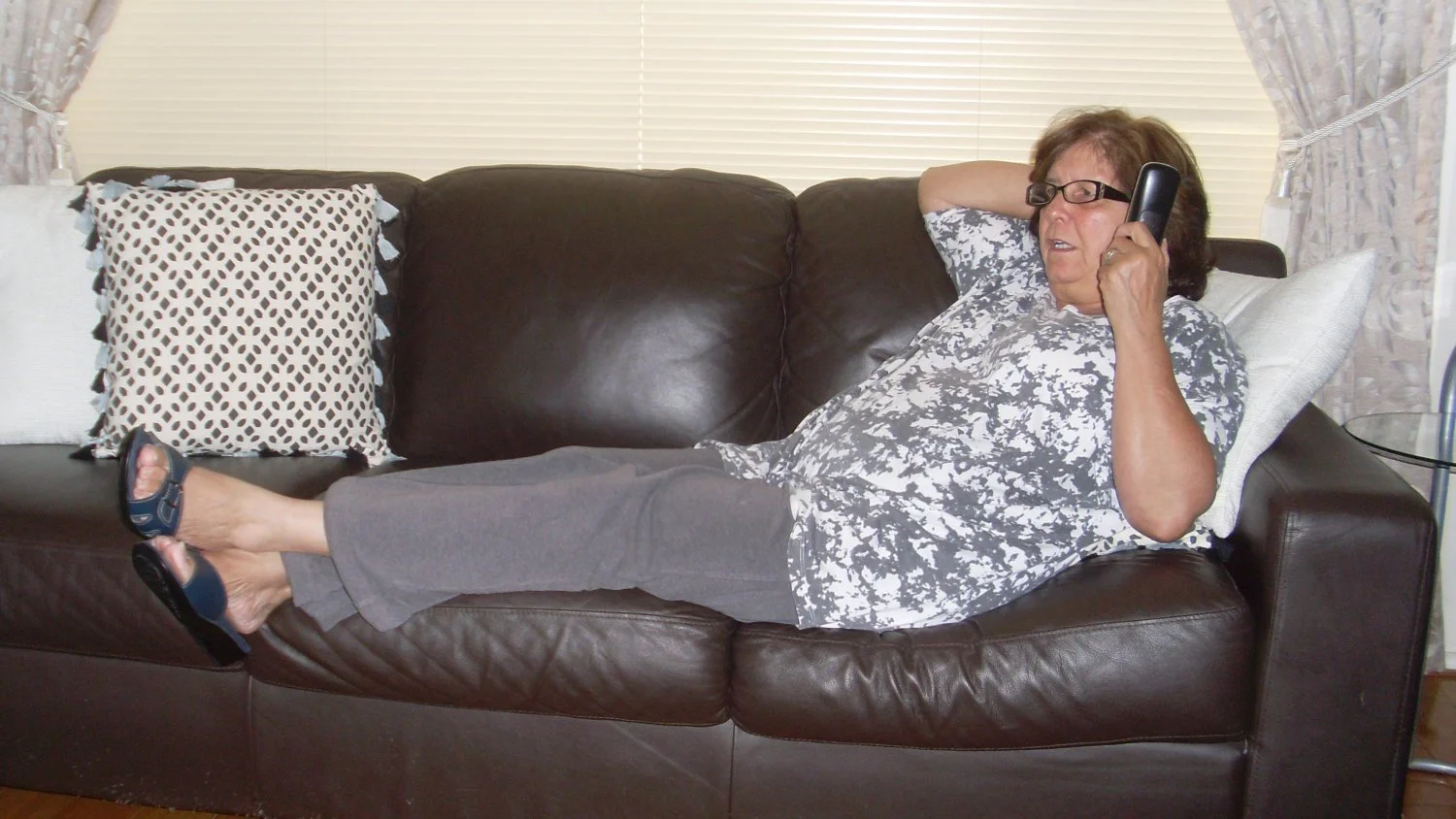 CLOTHED SLUT WIFE RELAXING AT HOME image 5