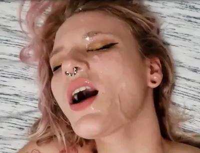 Fuckslut Vibes Herself While She gets Fucked and Facialed cover image