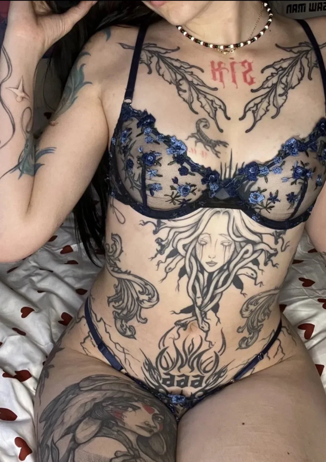 Hot goth teen with spicy tattooes exposed image 5