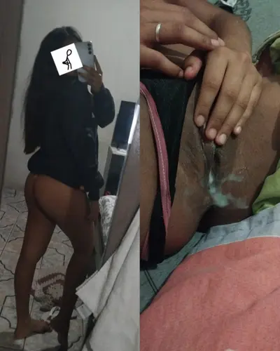 Morena puta levou gozada dentro da buceta cover image