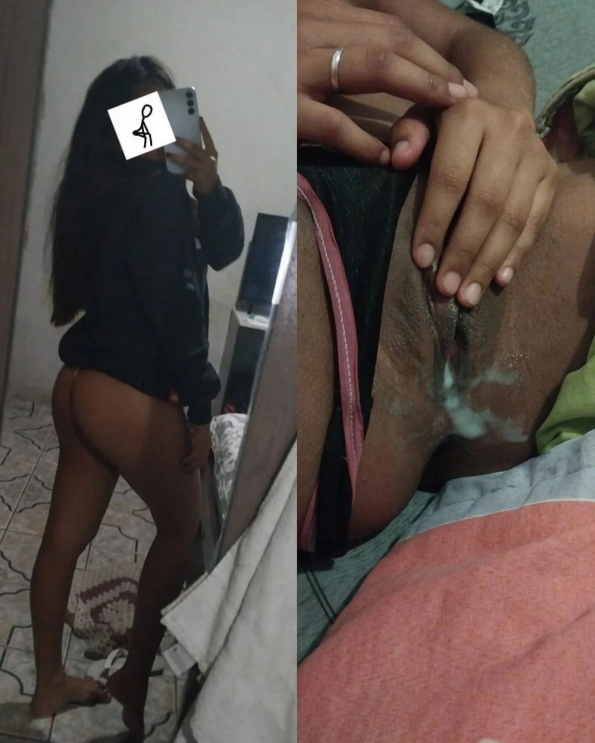 Morena puta levou gozada dentro da buceta main image