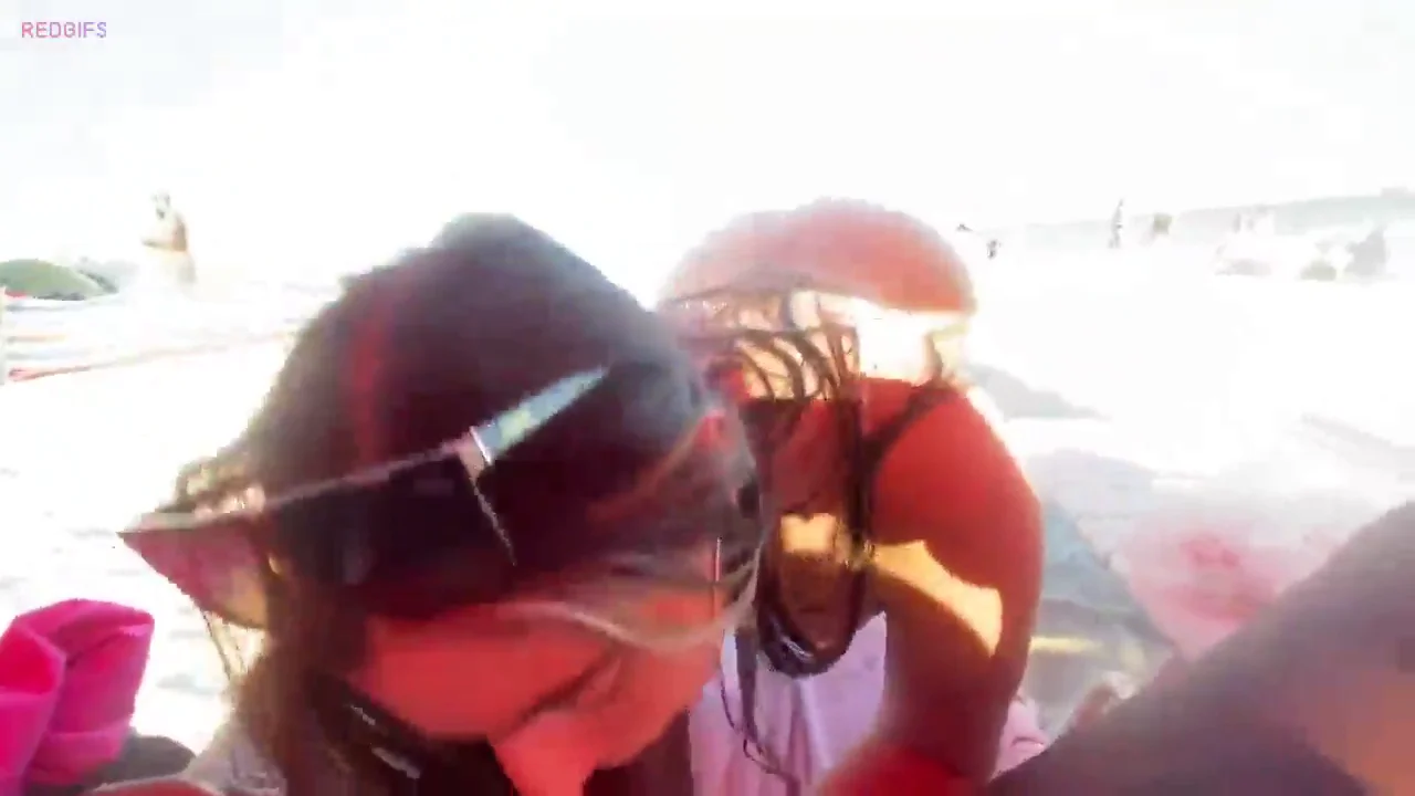 White girl BBC beach blowjob image 2