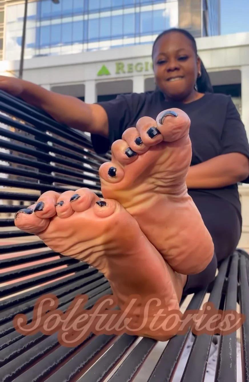 Hiding the fact that he has foot fetish to capture her thick soles and toes main image