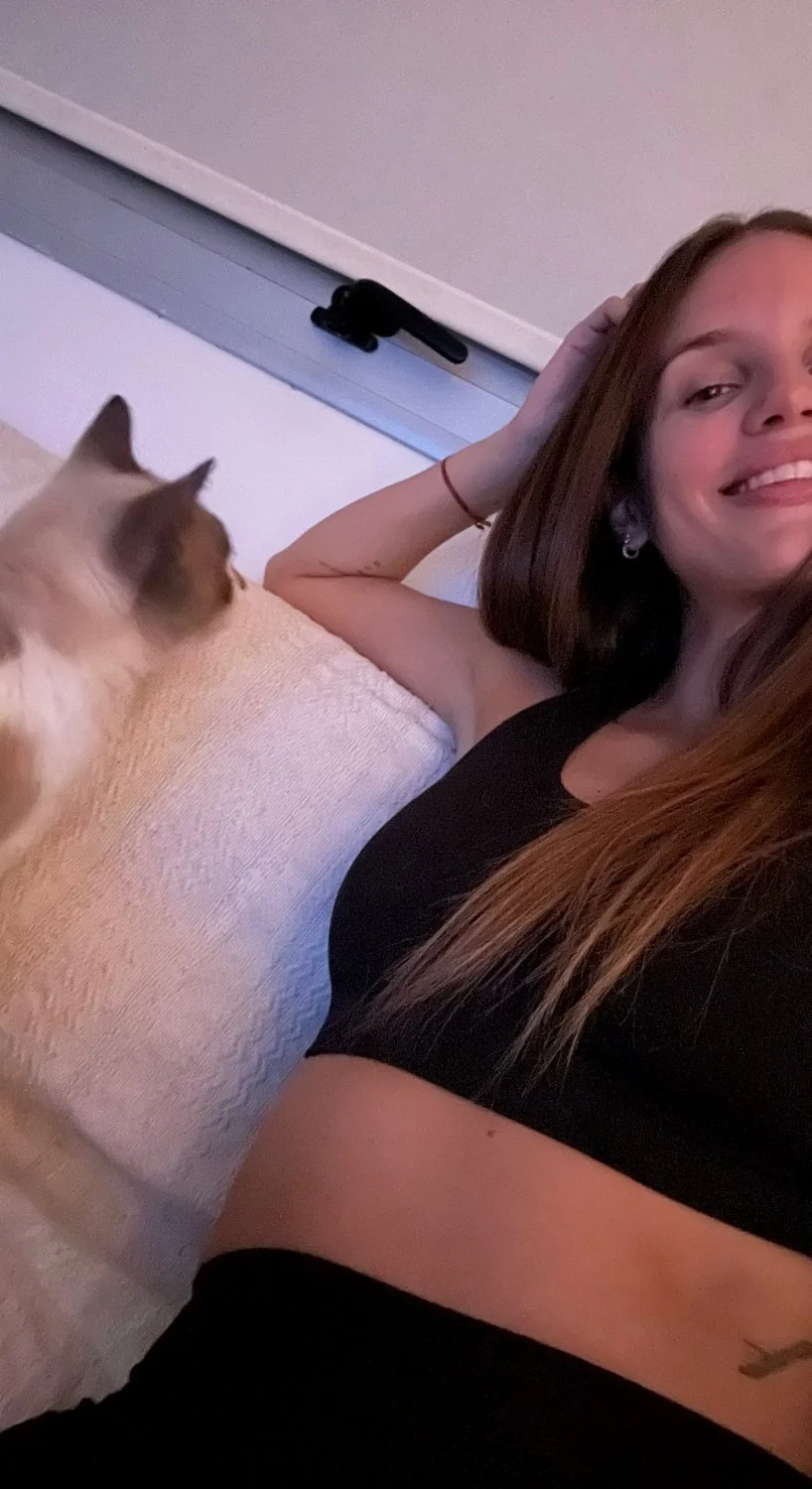 Taking a break from work and giving my cat some love main image