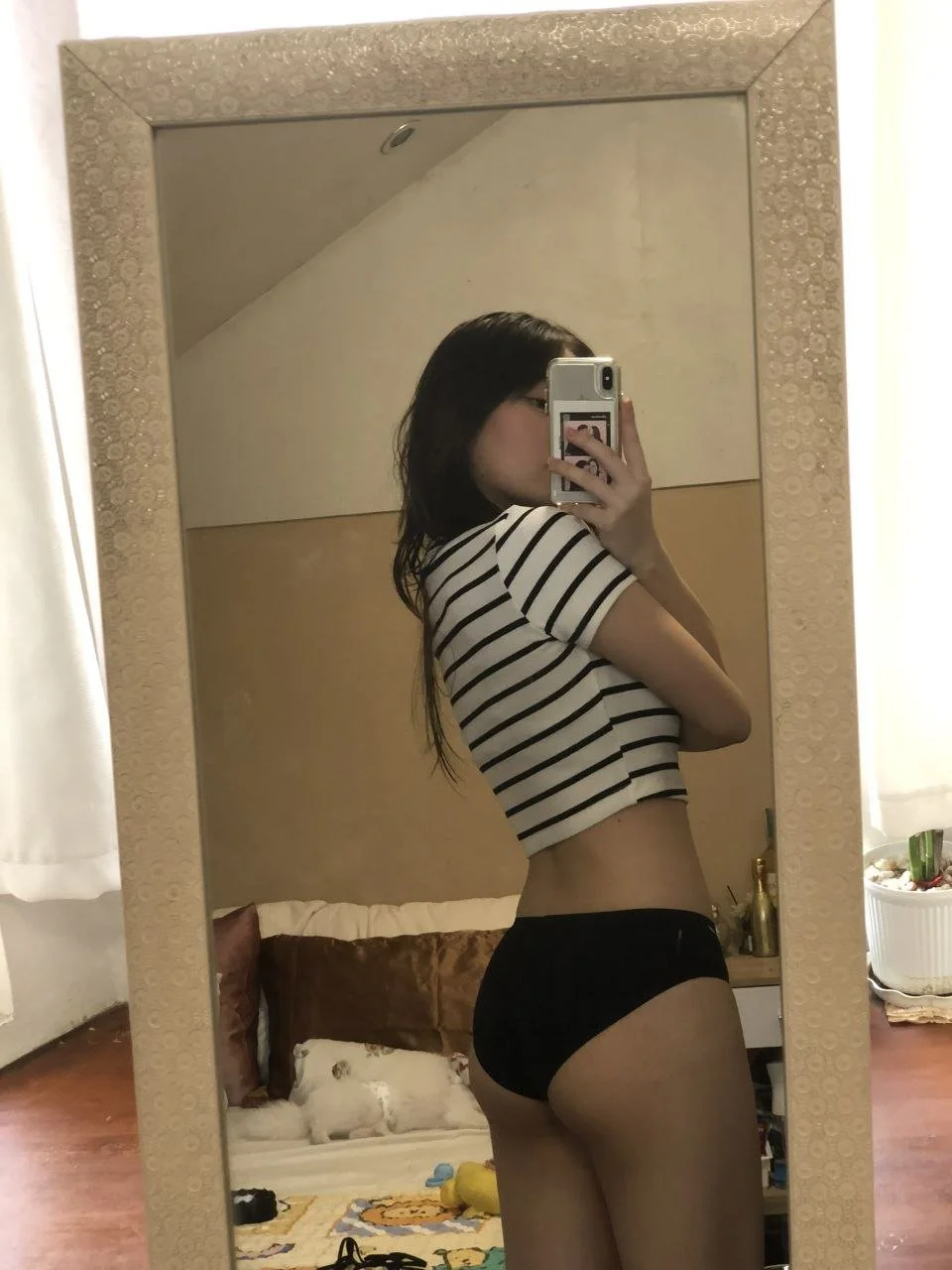 Bleached Ching Chong ABG recording herself for more followers image 25