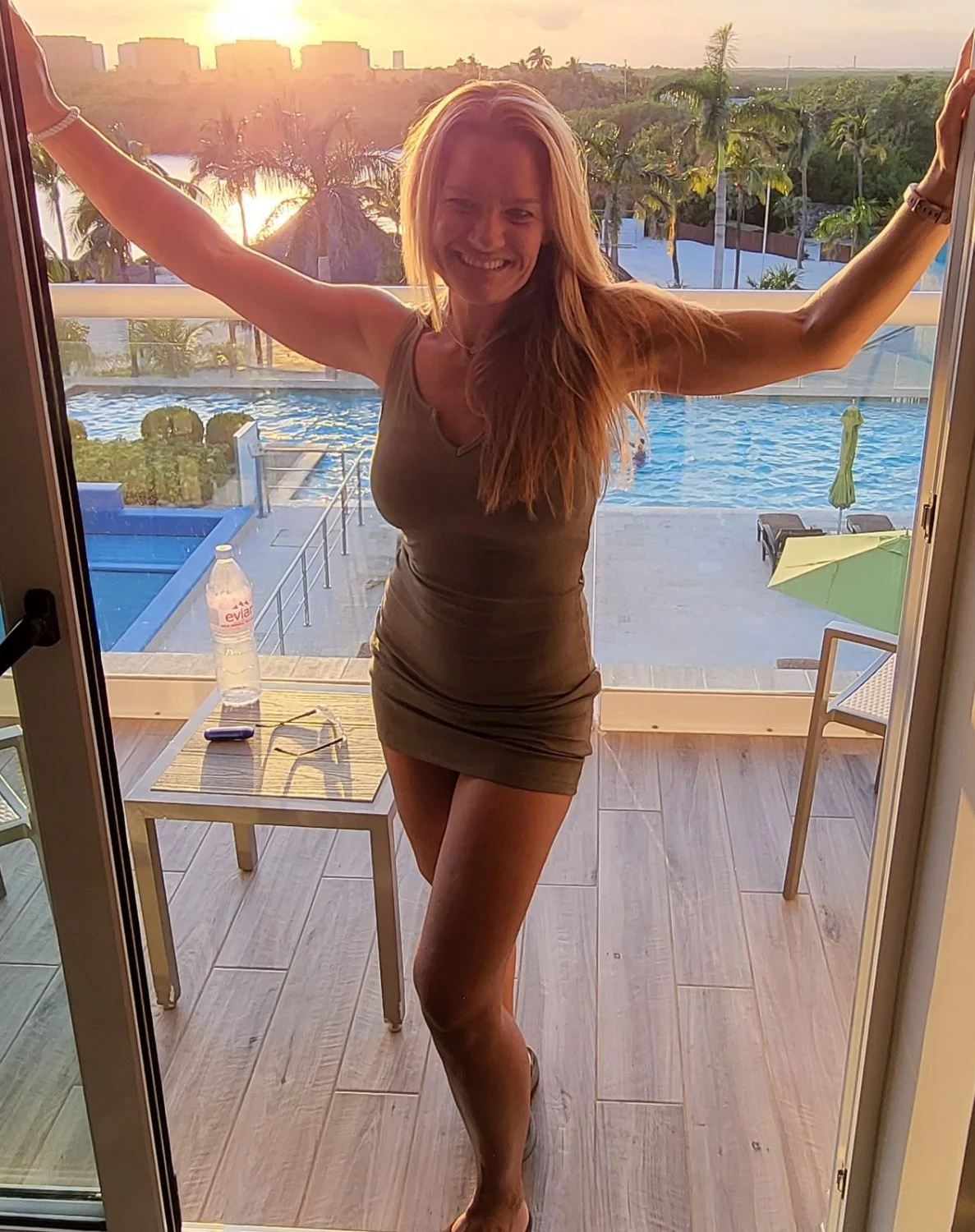 Fit MILF wife little green dress image 25