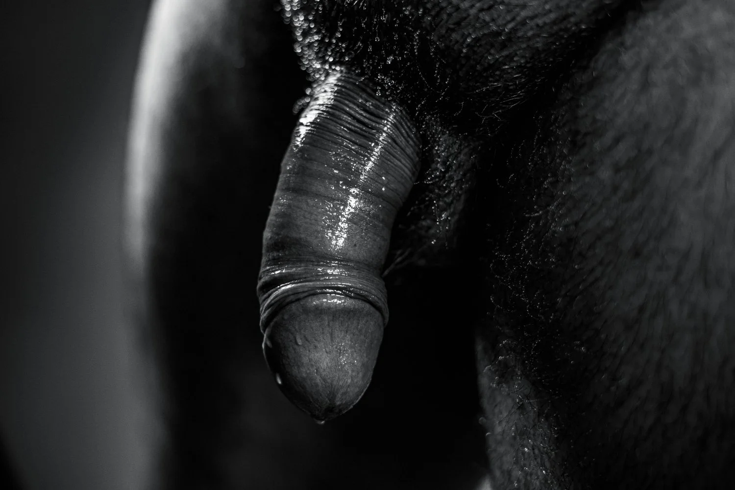 Wet teen cock black and white main image
