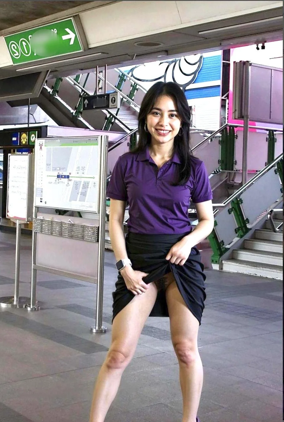 Thai hottie loves posing nude in public image 2