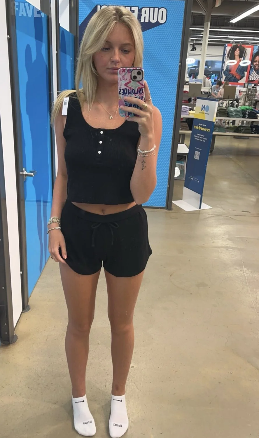 Hot UGA Freshman blonde babe teasing naughty mirror selfie image 8