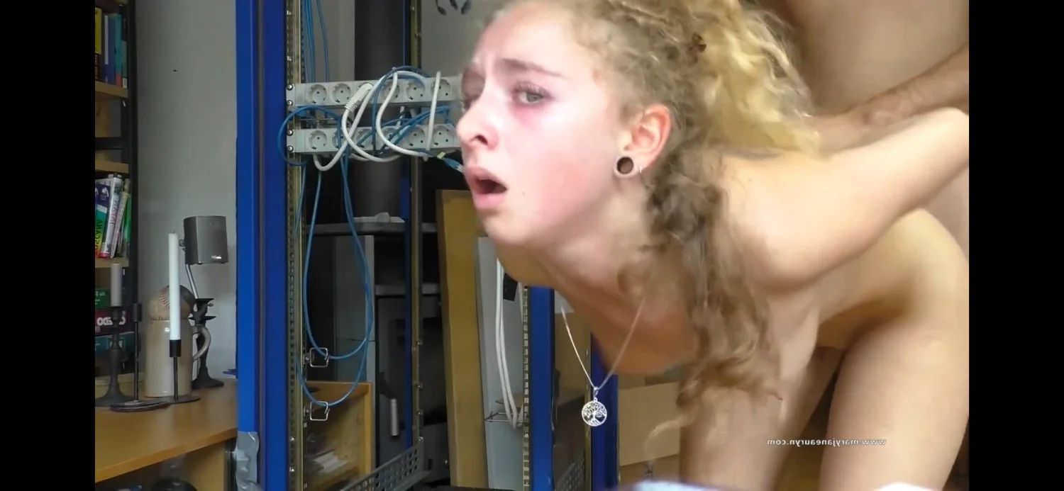 Submissive Blonde Teen Fucked Senseless & Licks Daddy’s Cum Off The Floor image 5