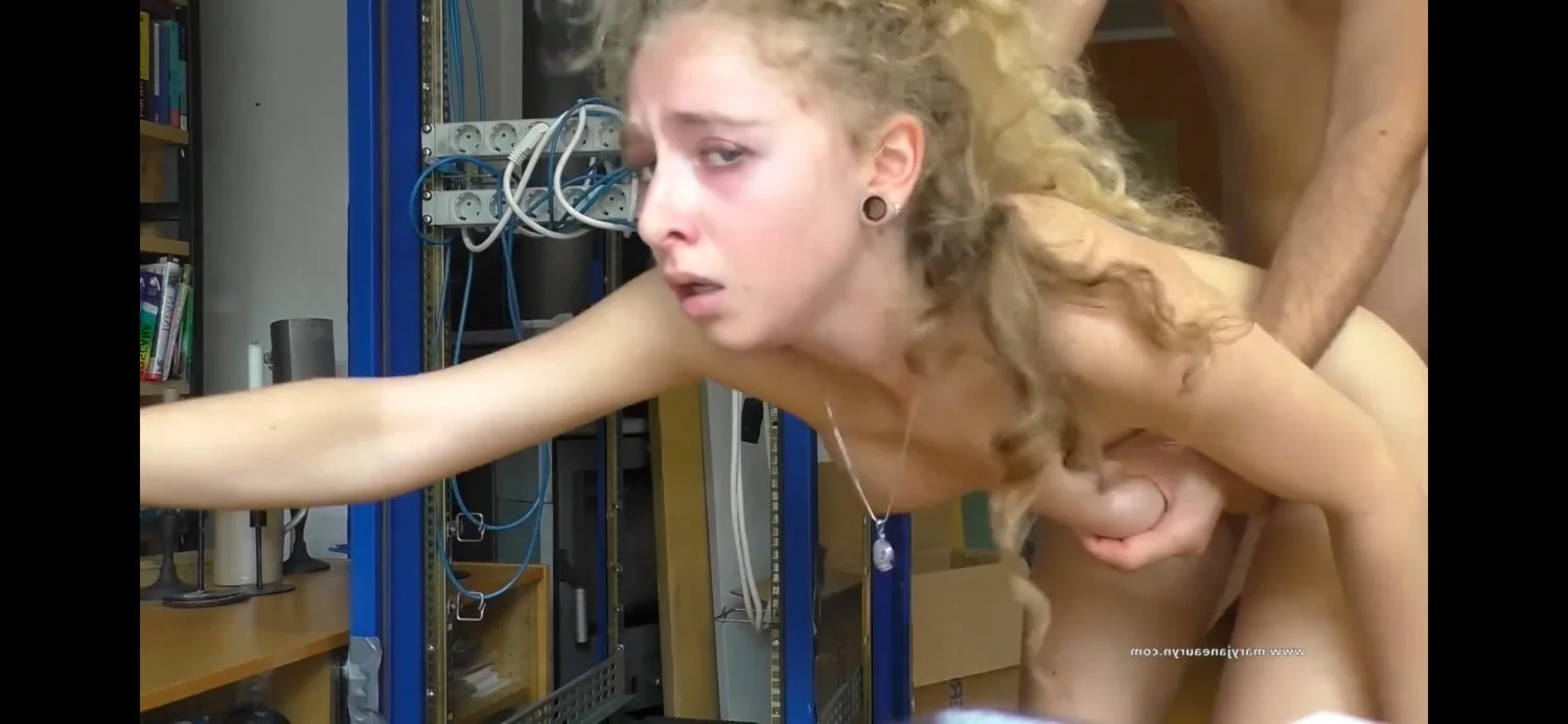 Submissive Blonde Teen Fucked Senseless & Licks Daddy’s Cum Off The Floor image 7