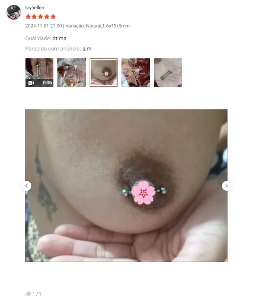 Avaliações da shopee - piercing no peito, prints 3.0 image 9