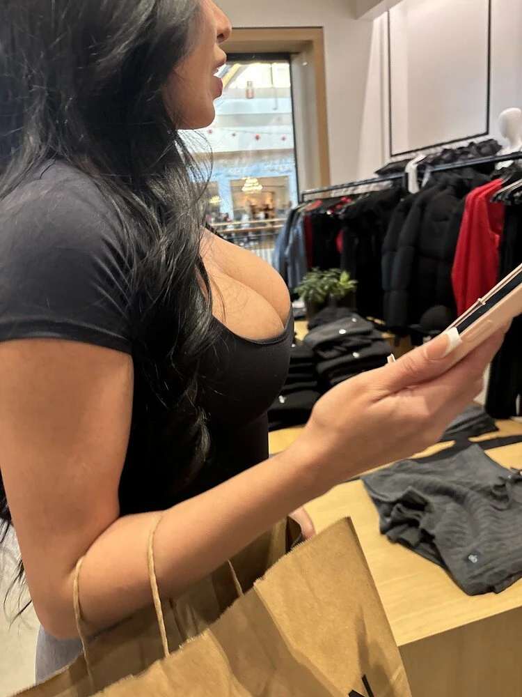 Creepshot Latina boobs bursting out image 3