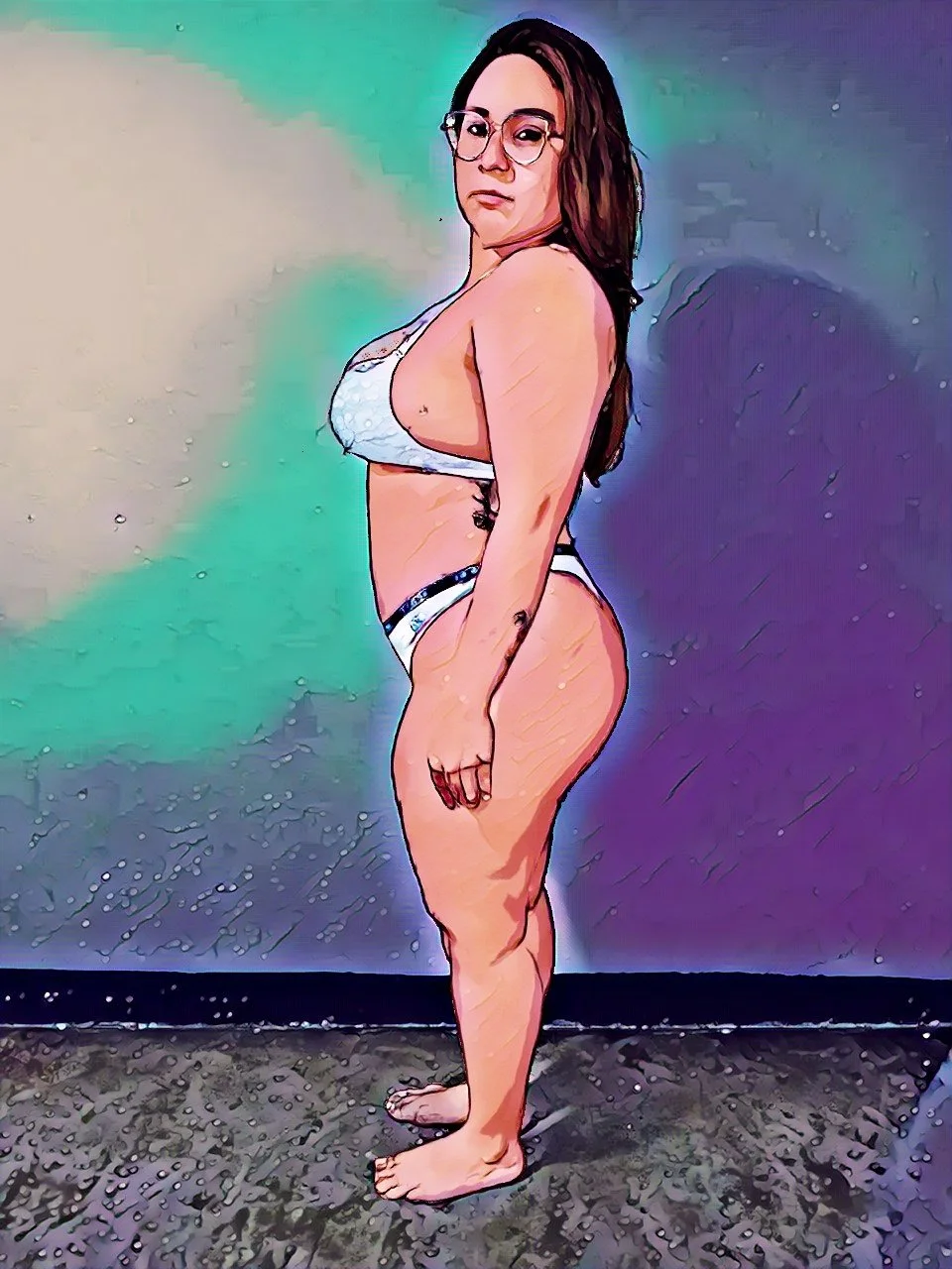 Gordinha peituda em Cartoon e real image 24