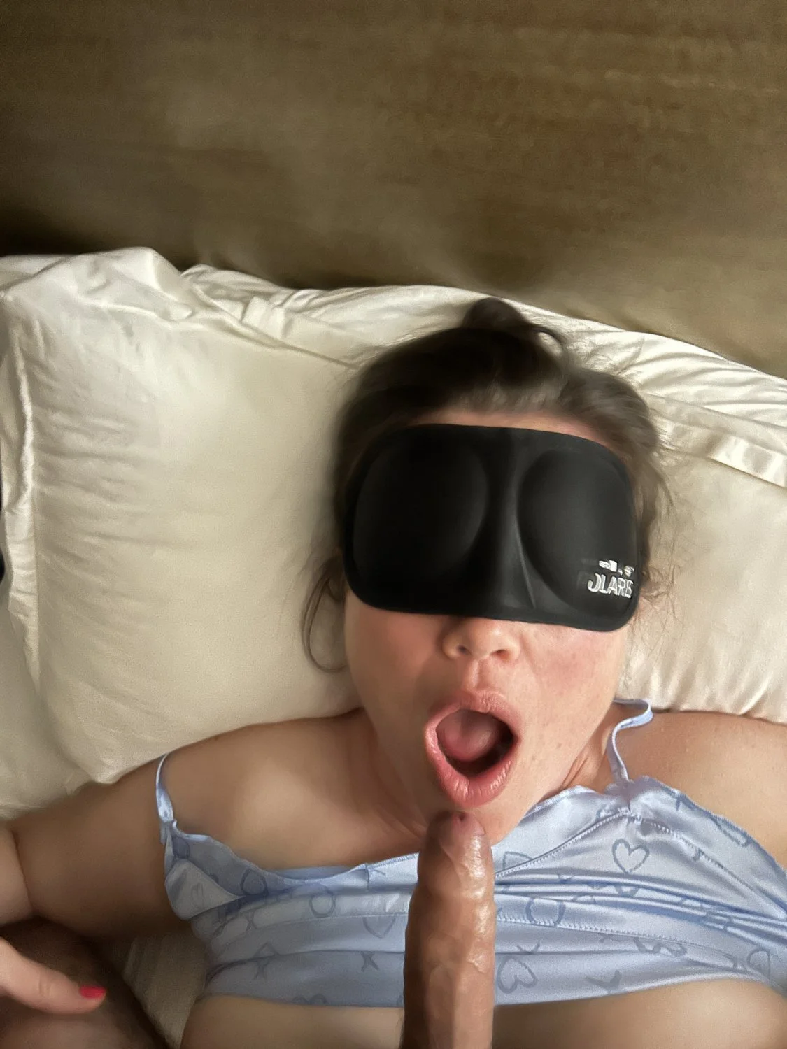 Real wife - blindfolded titfuck and BJ pics image 9