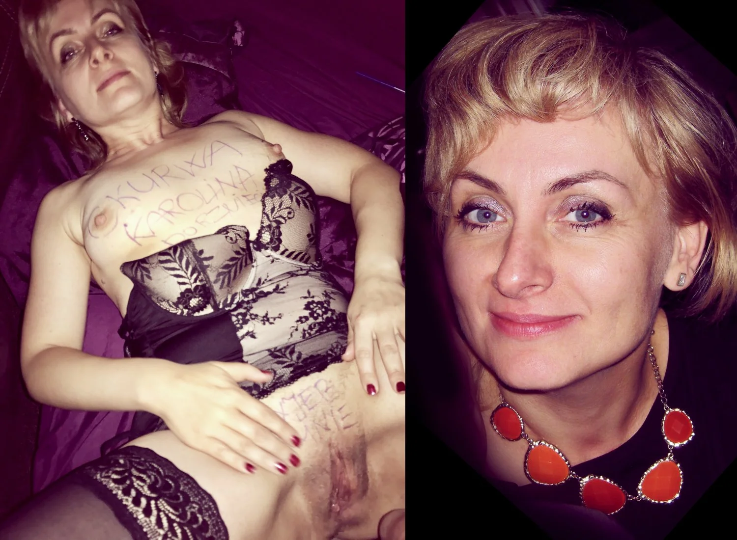 Caroline Polish slut before and after main image