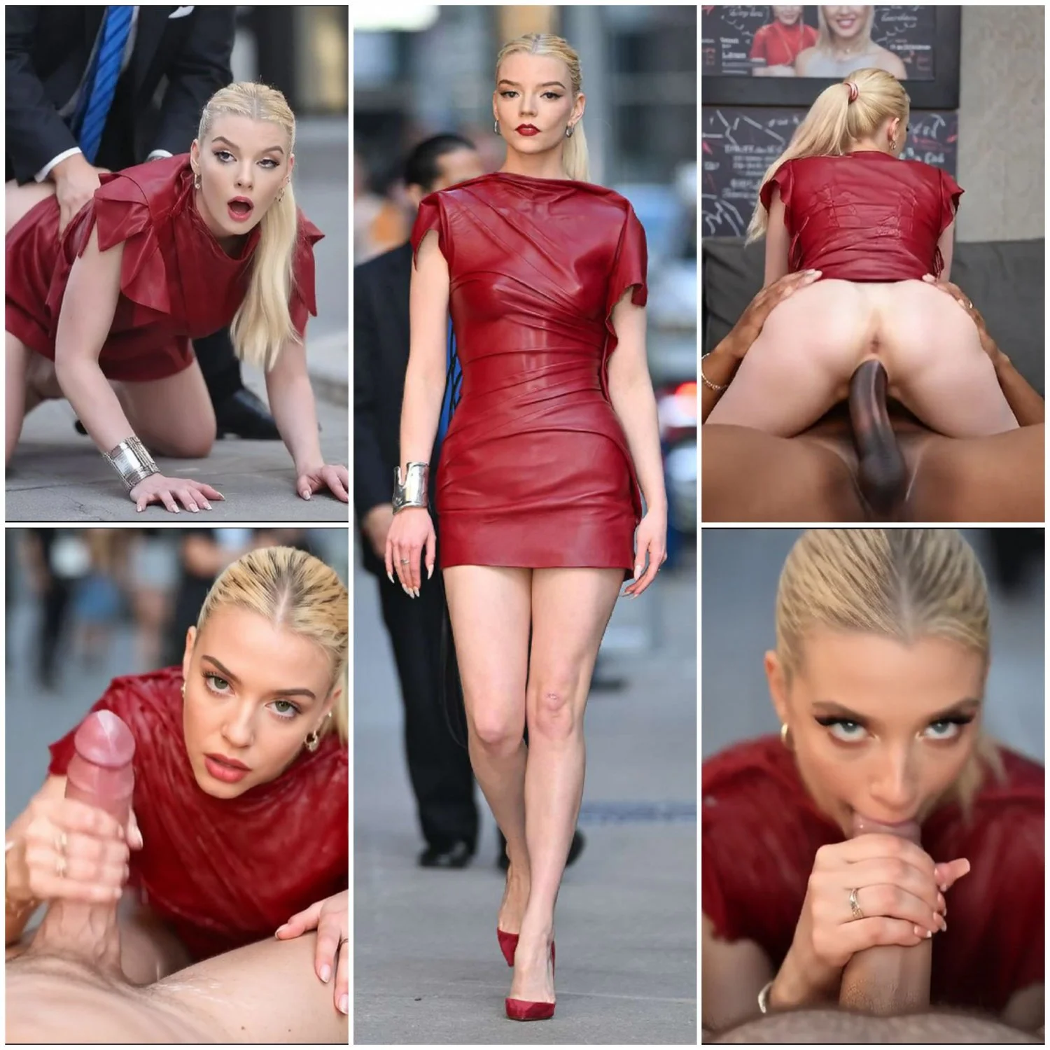 Anya Taylor in a sexy red dress having sex in public, IA XXX compilation main image