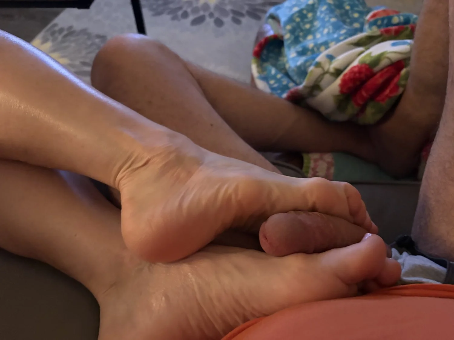 Nice foot job by the wife to get started image 3
