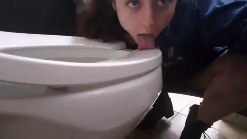Licking public toilets gets her so wet image 2