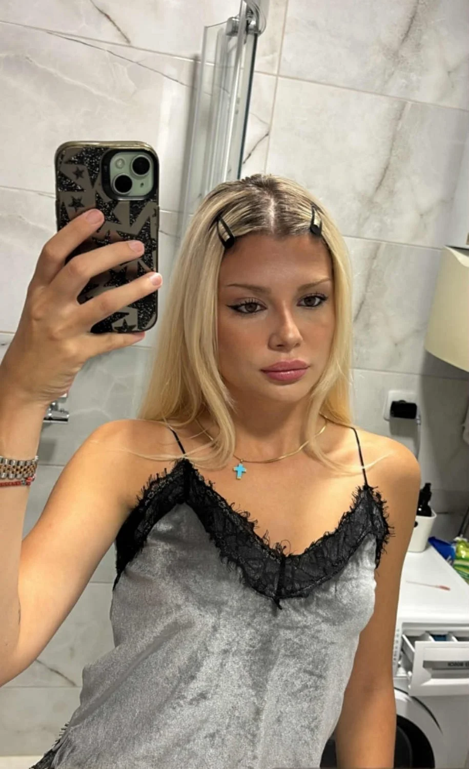 Shameless blonde teen slut Lara leaked naked image 12