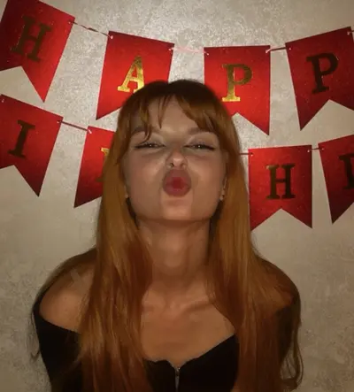 Stunning fit redhead slut. Feet, sexy body cover image