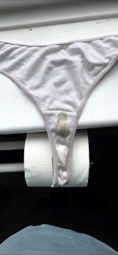 Wifes knickers after nightshift. She always leaves them for me but a seen her hide this pair in wash cover image