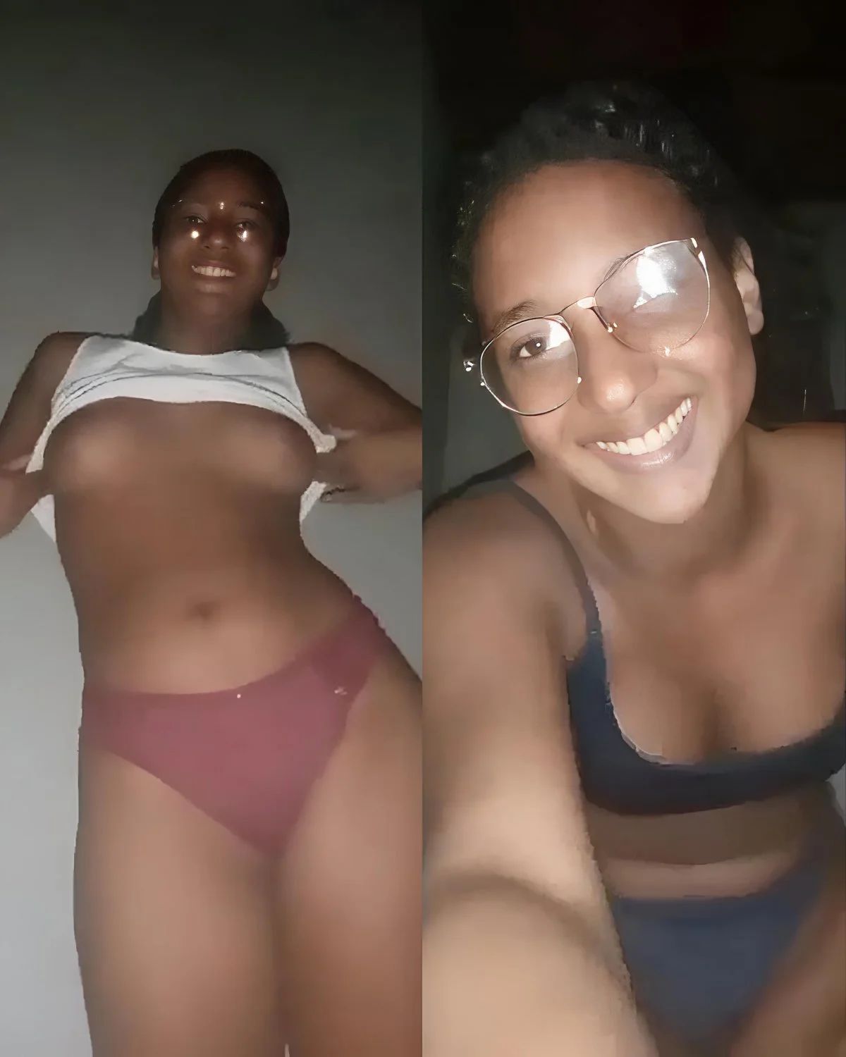 Morena foi vazada rebolando só de calcinha e mostrando a xoxota de quatro main image