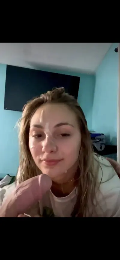 Slut amateur GF sucks after facial cover image