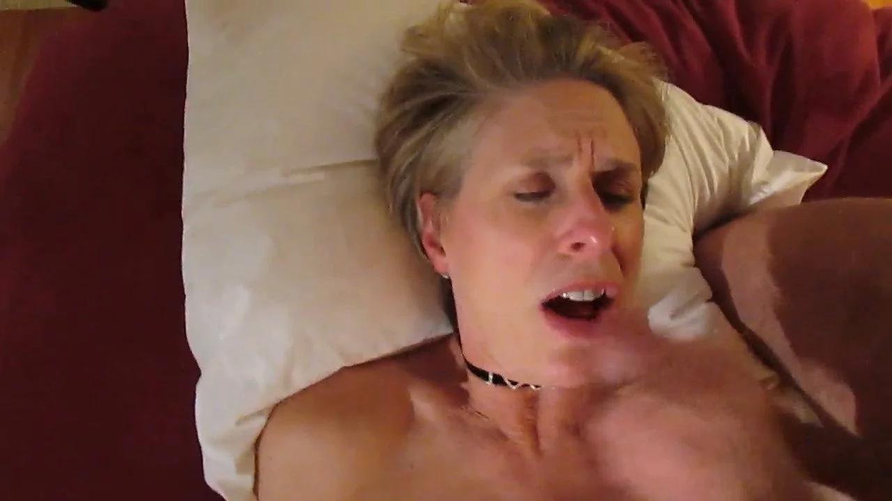 Mature cumslut Beth force fed cock begs for cum & gets a thick load of spunk on her face & swallows image 7