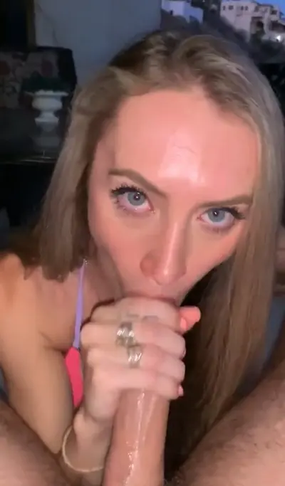 Blonde blowjob, she ready with a little light left cover image