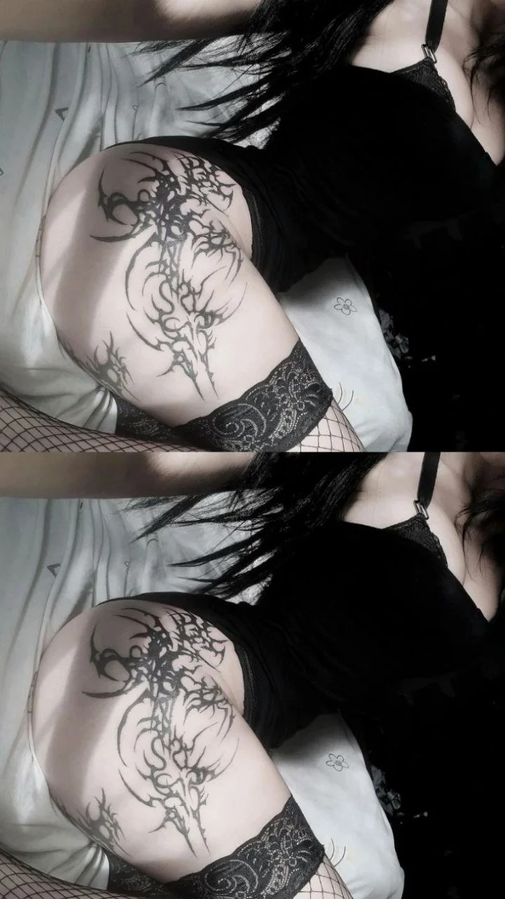 Puta sexy girl y flaquita con lindos tatuajes la perrita image 49